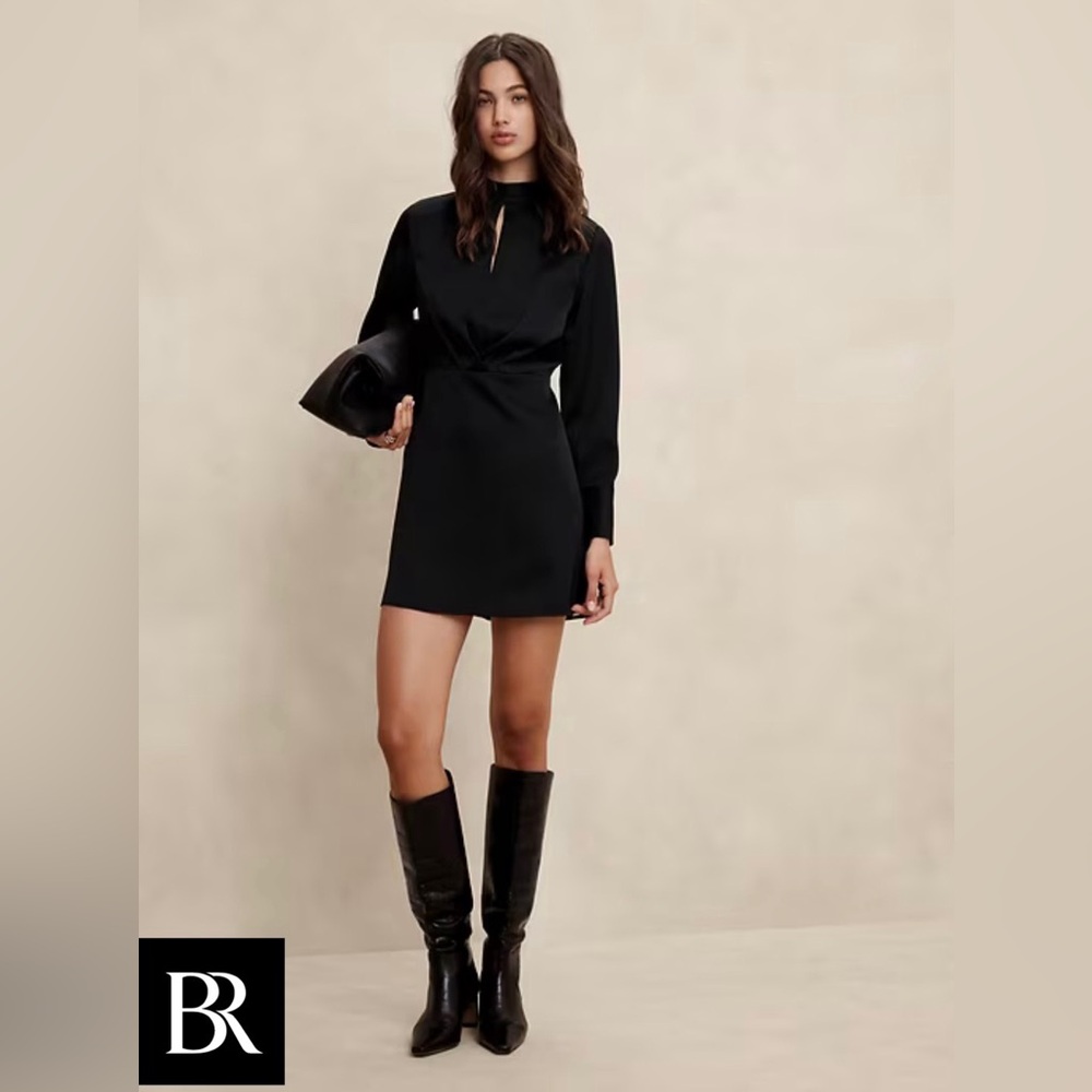 Banana Republic Women’s Satin Black Mini Dress